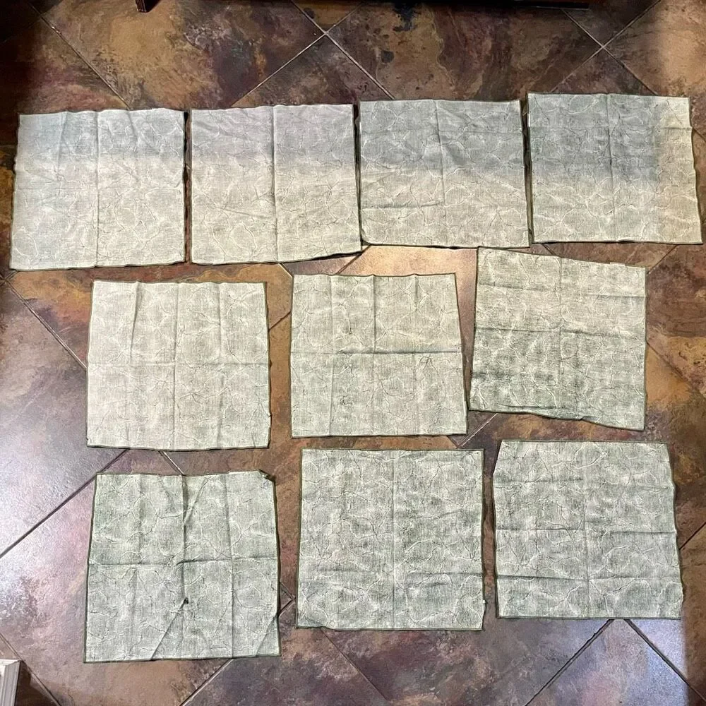 Terrisol Green Marble Crack Cloth Napkins Set of 11